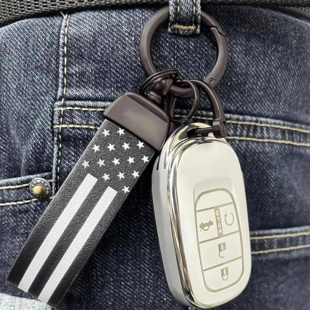 NWT American Flag Car Keychain Accessories with Zinc Alloy